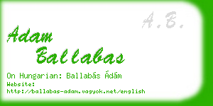 adam ballabas business card